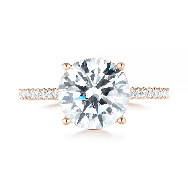 14k Rose Gold 14k Rose Gold Diamond Engagement Ring - Top View -  103714