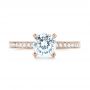 18k Rose Gold 18k Rose Gold Diamond Engagement Ring - Top View -  103832 - Thumbnail