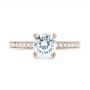 18k Rose Gold 18k Rose Gold Diamond Engagement Ring - Top View -  103832 - Thumbnail