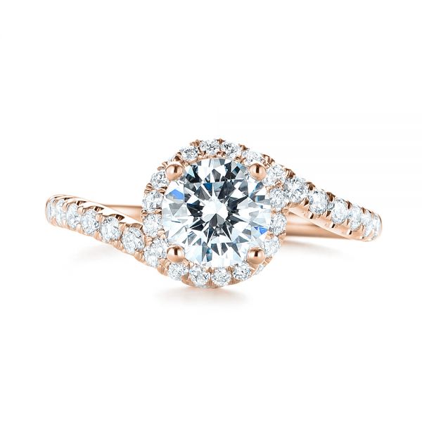 14k Rose Gold 14k Rose Gold Diamond Engagement Ring - Top View -  103833