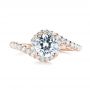 18k Rose Gold 18k Rose Gold Diamond Engagement Ring - Top View -  103833 - Thumbnail