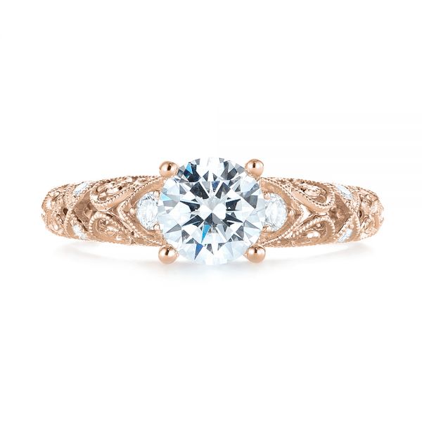 14k Rose Gold 14k Rose Gold Diamond Engagement Ring - Top View -  103901
