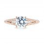 18k Rose Gold 18k Rose Gold Diamond Engagement Ring - Top View -  103902 - Thumbnail