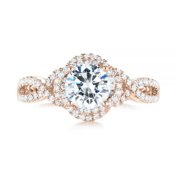 14k Rose Gold 14k Rose Gold Diamond Engagement Ring - Top View - 103903