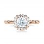 18k Rose Gold 18k Rose Gold Diamond Engagement Ring - Top View -  103908 - Thumbnail