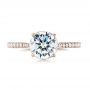 18k Rose Gold 18k Rose Gold Diamond Engagement Ring - Top View -  104177 - Thumbnail