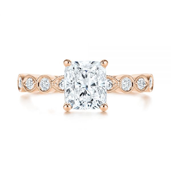 14k Rose Gold 14k Rose Gold Diamond Engagement Ring - Top View -  106438