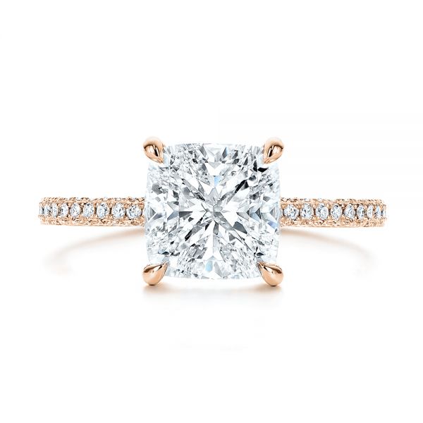 14k Rose Gold 14k Rose Gold Diamond Engagement Ring - Top View -  106439