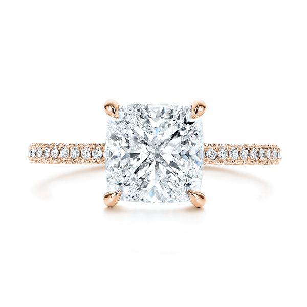 14k Rose Gold 14k Rose Gold Diamond Engagement Ring - Top View - 106439