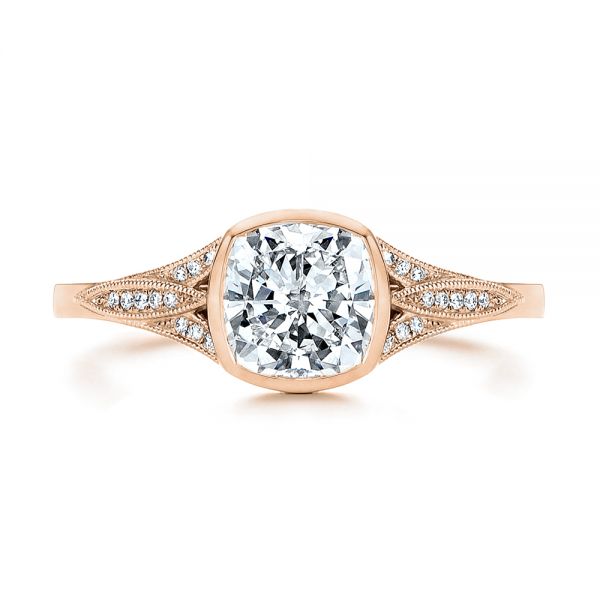 14k Rose Gold 14k Rose Gold Diamond Engagement Ring - Top View -  106592