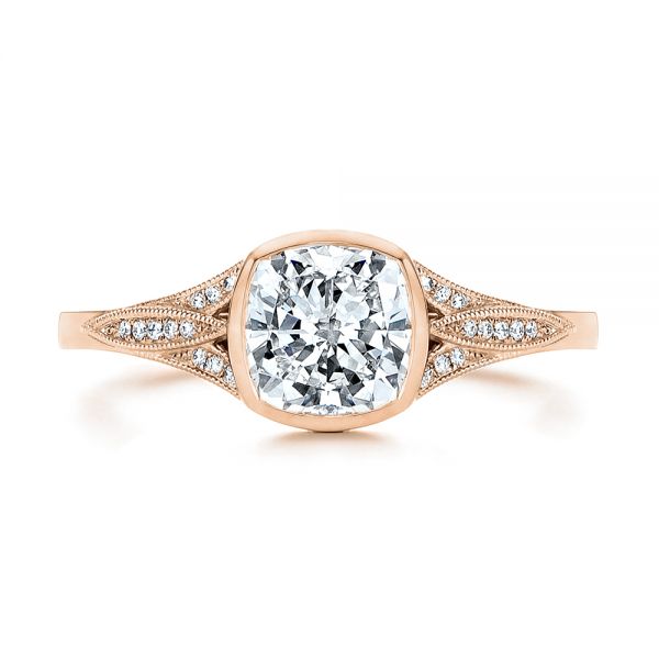 14k Rose Gold 14k Rose Gold Diamond Engagement Ring - Top View - 106592