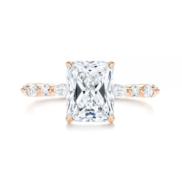 18k Rose Gold 18k Rose Gold Diamond Engagement Ring - Top View -  106640