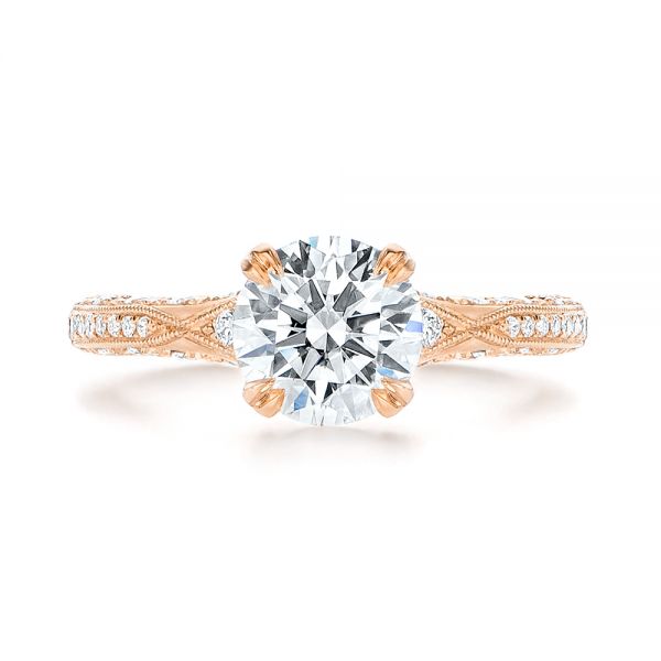 14k Rose Gold 14k Rose Gold Diamond Engagement Ring - Top View -  106644