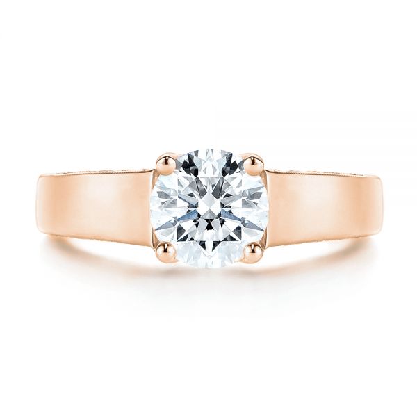 14k Rose Gold 14k Rose Gold Diamond Engagement Ring - Top View -  106664