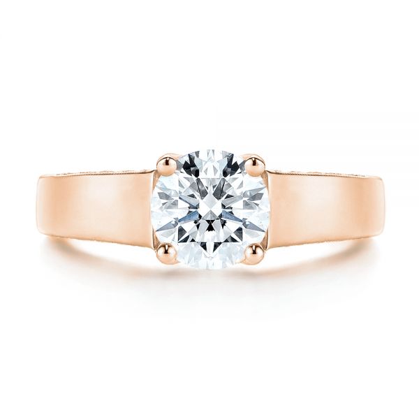 14k Rose Gold 14k Rose Gold Diamond Engagement Ring - Top View - 106664