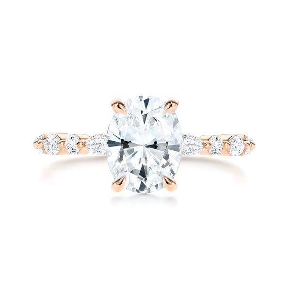 14k Rose Gold 14k Rose Gold Diamond Engagement Ring - Top View - 106727