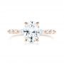 18k Rose Gold 18k Rose Gold Diamond Engagement Ring - Top View -  106727 - Thumbnail