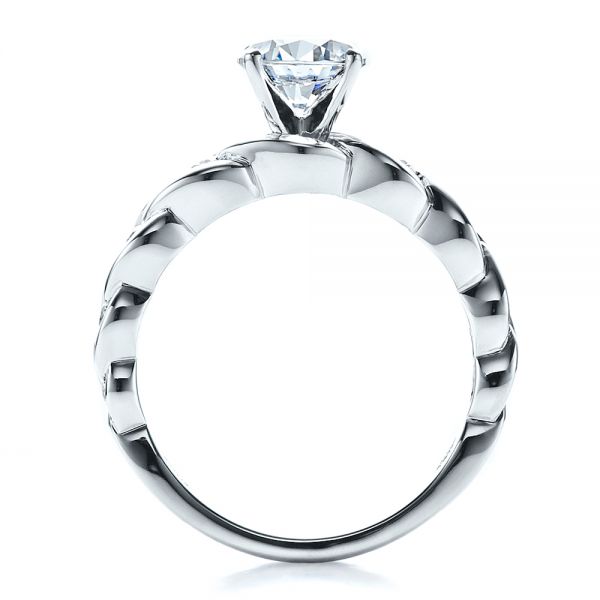 18k White Gold Diamond Engagement Ring - Vanna K - Front View -  1460
