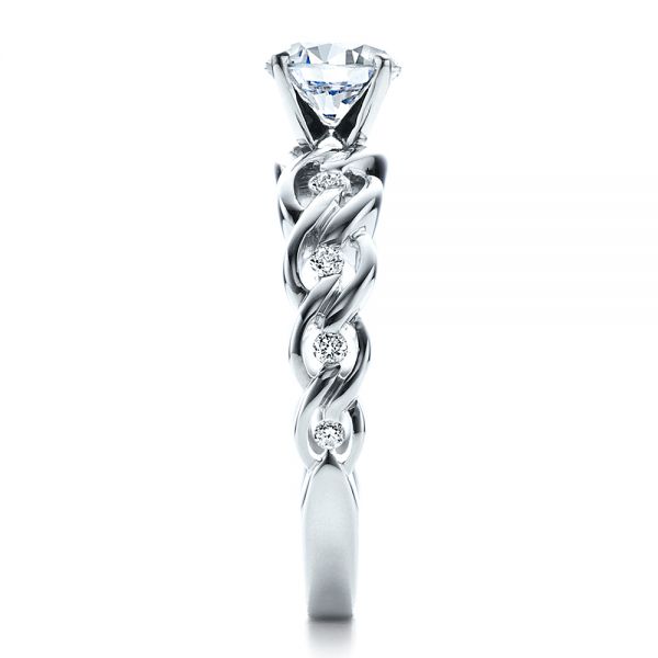 18k White Gold Diamond Engagement Ring - Vanna K - Side View -  1460