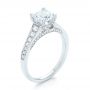 14k White Gold Diamond Engagement Ring - Three-Quarter View -  103088 - Thumbnail