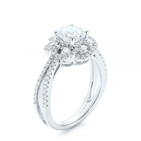  Platinum Platinum Diamond Engagement Ring - Three-Quarter View -  103678