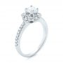 18k White Gold Diamond Engagement Ring - Three-Quarter View -  103680 - Thumbnail