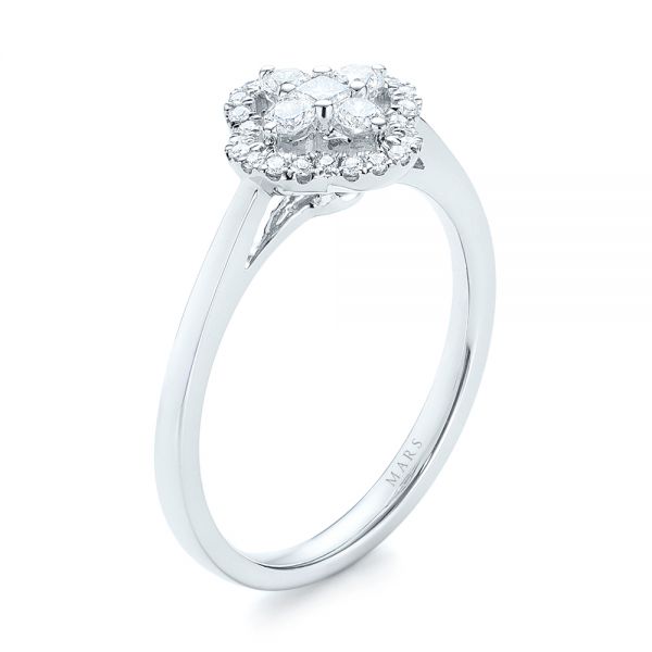 18k White Gold Diamond Engagement Ring - Three-Quarter View -  103683