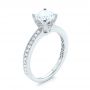 18k White Gold Diamond Engagement Ring - Three-Quarter View -  103832 - Thumbnail