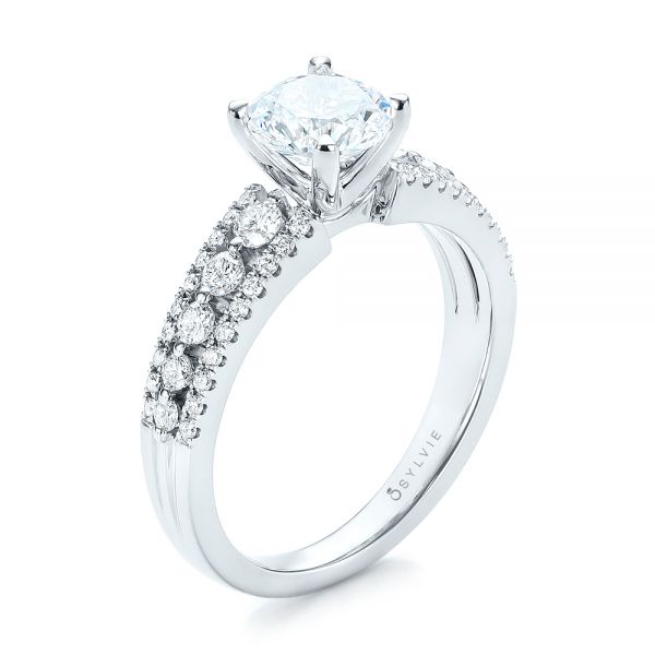  Platinum Platinum Diamond Engagement Ring - Three-Quarter View -  103834
