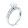 18k White Gold Diamond Engagement Ring - Three-Quarter View -  103836 - Thumbnail