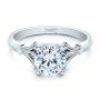 18k White Gold Diamond Engagement Ring - Flat View -  100100 - Thumbnail