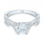 18k White Gold Diamond Engagement Ring - Flat View -  100365 - Thumbnail