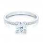 14k White Gold Diamond Engagement Ring - Flat View -  102585 - Thumbnail