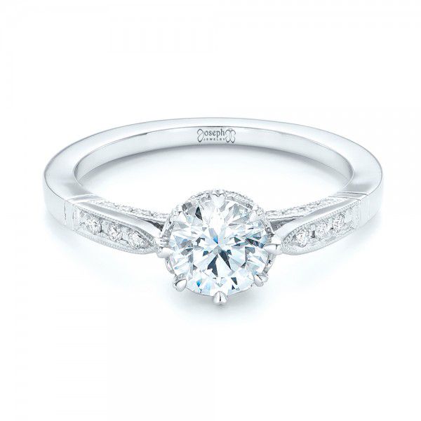  Platinum Platinum Diamond Engagement Ring - Flat View -  102672