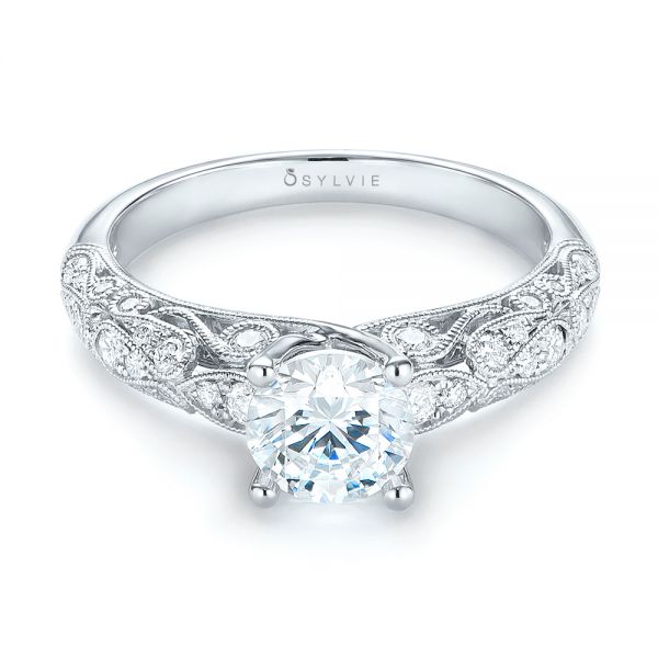  Platinum Platinum Diamond Engagement Ring - Flat View -  103063