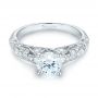 18k White Gold Diamond Engagement Ring - Flat View -  103063 - Thumbnail