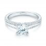 18k White Gold Diamond Engagement Ring - Flat View -  103078 - Thumbnail