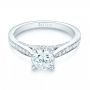 18k White Gold Diamond Engagement Ring - Flat View -  103086 - Thumbnail