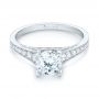 14k White Gold Diamond Engagement Ring - Flat View -  103088 - Thumbnail
