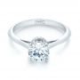 18k White Gold Diamond Engagement Ring - Flat View -  103319 - Thumbnail