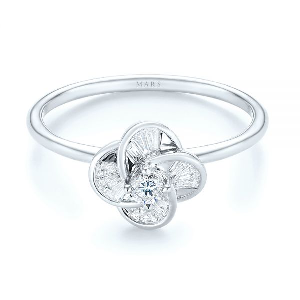 18k White Gold 18k White Gold Diamond Engagement Ring - Flat View -  103675