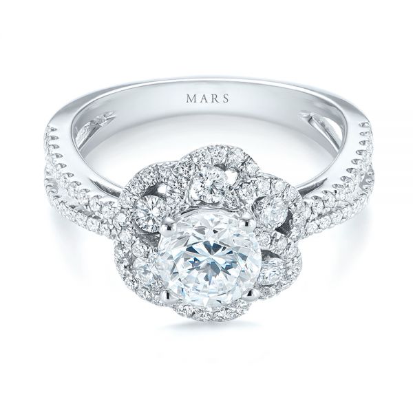 14k White Gold 14k White Gold Diamond Engagement Ring - Flat View -  103678