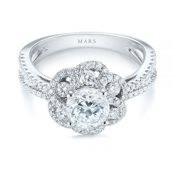  Platinum Platinum Diamond Engagement Ring - Flat View -  103678