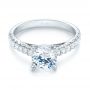 18k White Gold Diamond Engagement Ring - Flat View -  103682 - Thumbnail