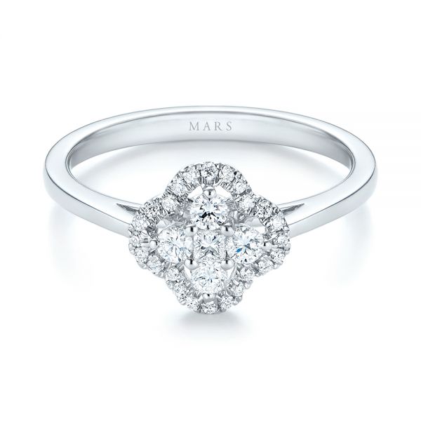 18k White Gold Diamond Engagement Ring - Flat View -  103683