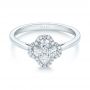 18k White Gold Diamond Engagement Ring - Flat View -  103683 - Thumbnail