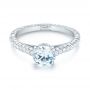 18k White Gold Diamond Engagement Ring - Flat View -  103713 - Thumbnail