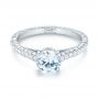 18k White Gold Diamond Engagement Ring - Flat View -  103713 - Thumbnail