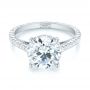 18k White Gold Diamond Engagement Ring - Flat View -  103714 - Thumbnail