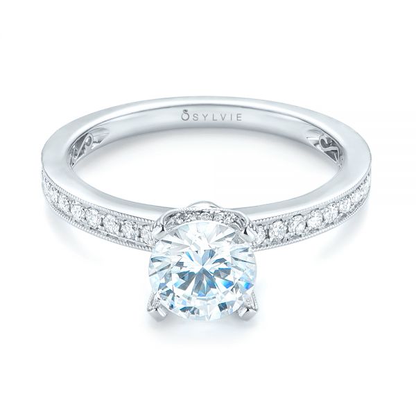 14k White Gold 14k White Gold Diamond Engagement Ring - Flat View -  103832